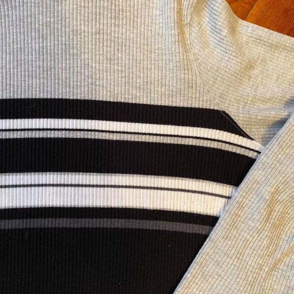 VINTAGE Butterfly Black and Gray Striped Sweater - Picture 3 of 5
